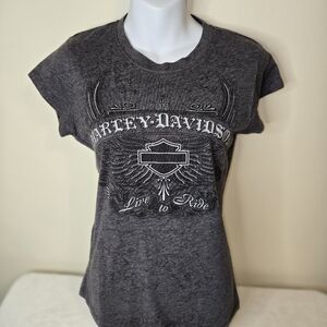 Harley-Davidson Women's Charcoal Graphic Tee
